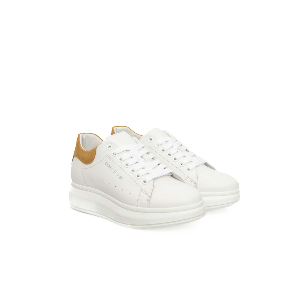 Weiße Leder Damen Sneaker