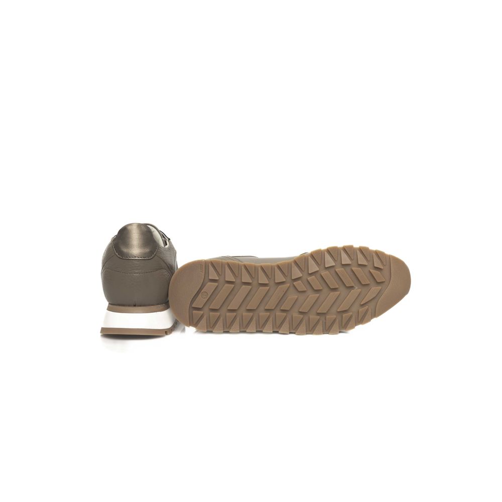 Beigefarbene Damen-Sneaker aus Rindsleder