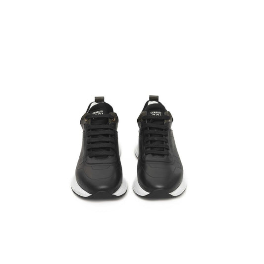 Black Cowhide Women Sneaker