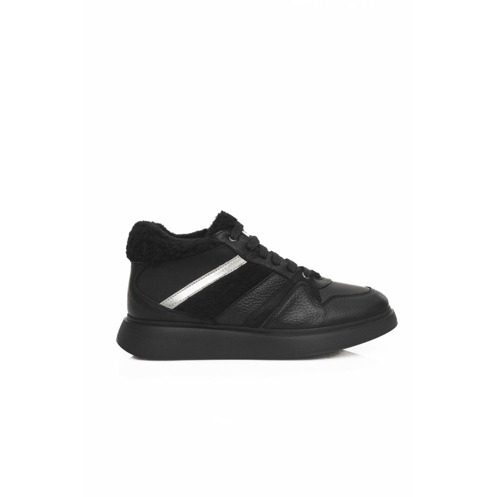 Schwarze Damen-Sneaker aus Rindsleder