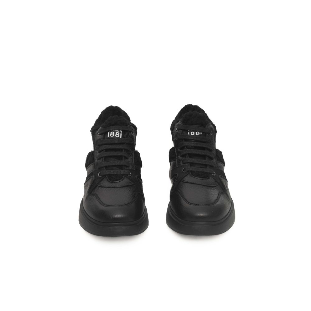 Schwarze Damen-Sneaker aus Rindsleder
