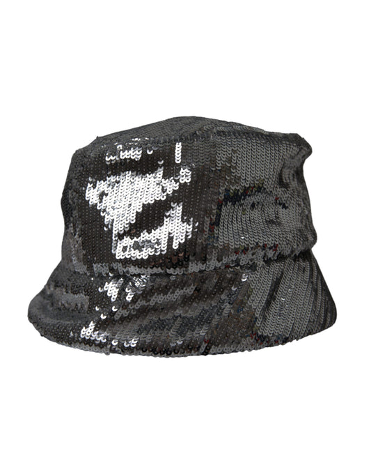 Silberner Nylon-Bucket-Hut mit Pailletten für Herren