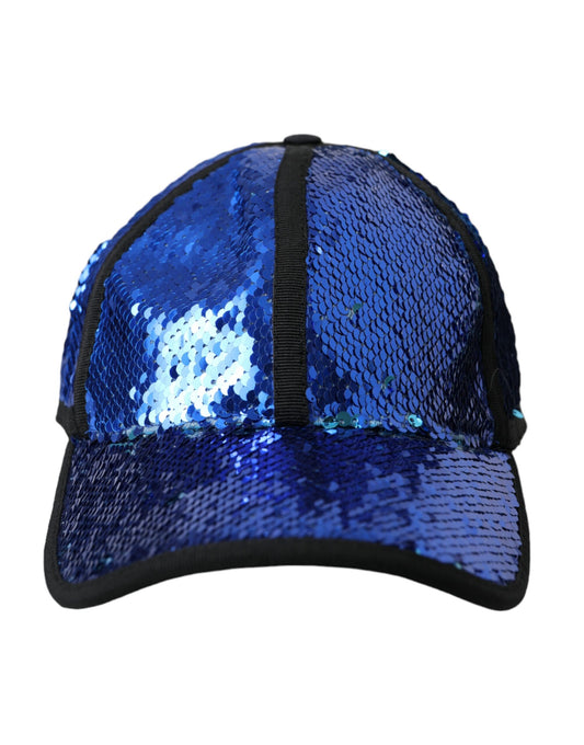Royalblaue Pailletten-Baseballmütze für Herren