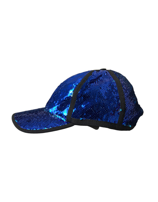Royalblaue Pailletten-Baseballmütze für Herren
