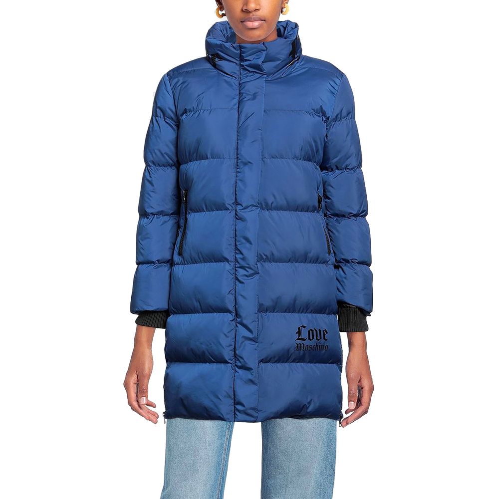 Schicke lange Daunenjacke mit Logo-Detail