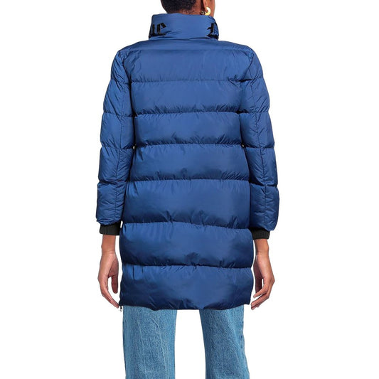 Schicke lange Daunenjacke mit Logo-Detail
