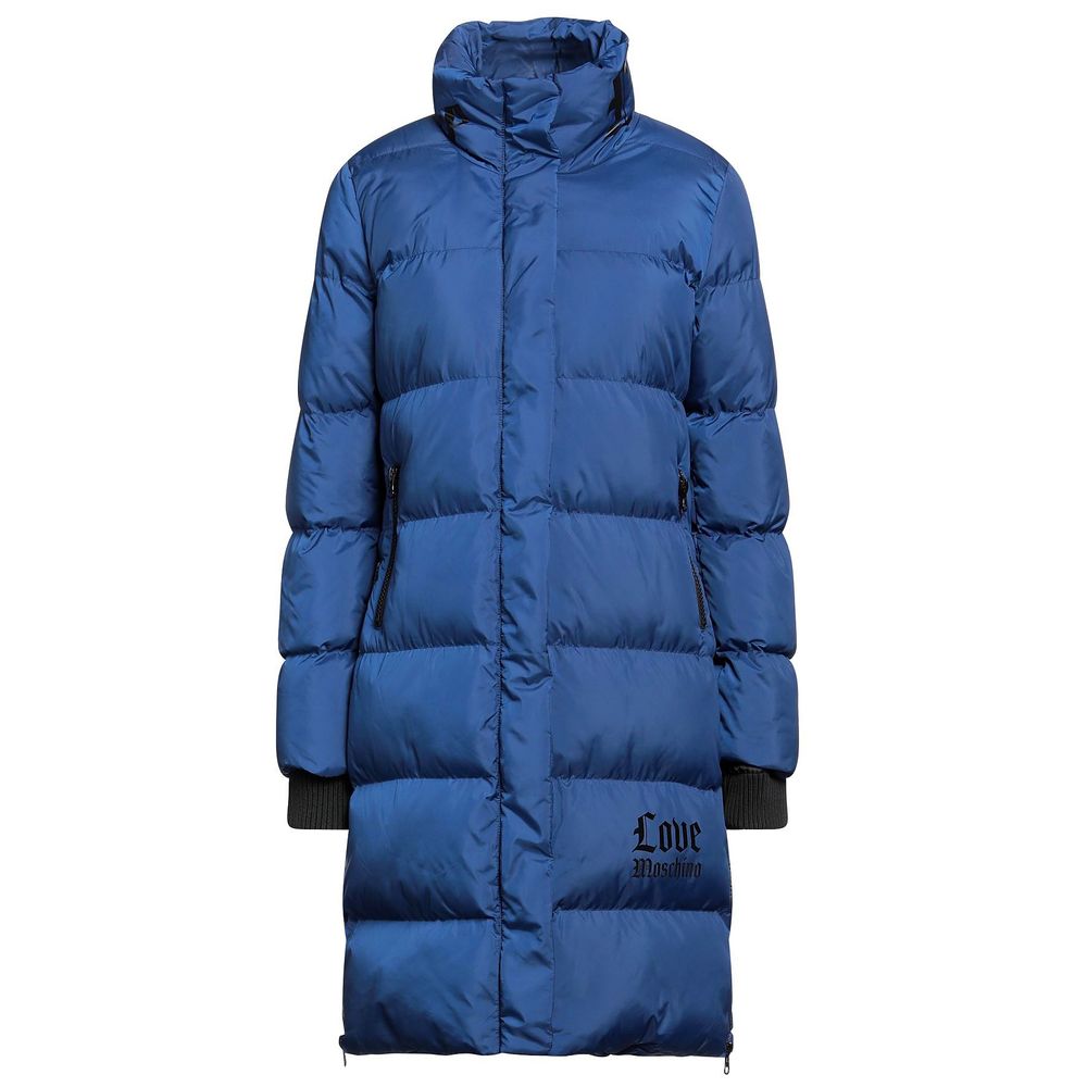 Schicke lange Daunenjacke mit Logo-Detail