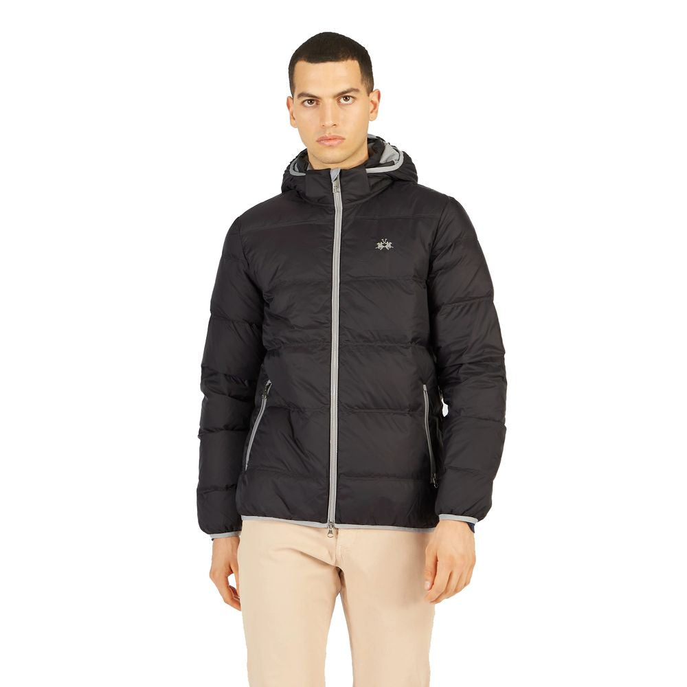 Schwarze Nylon-Herrenjacke
