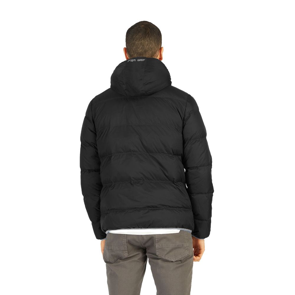 Schwarze Nylon-Herrenjacke