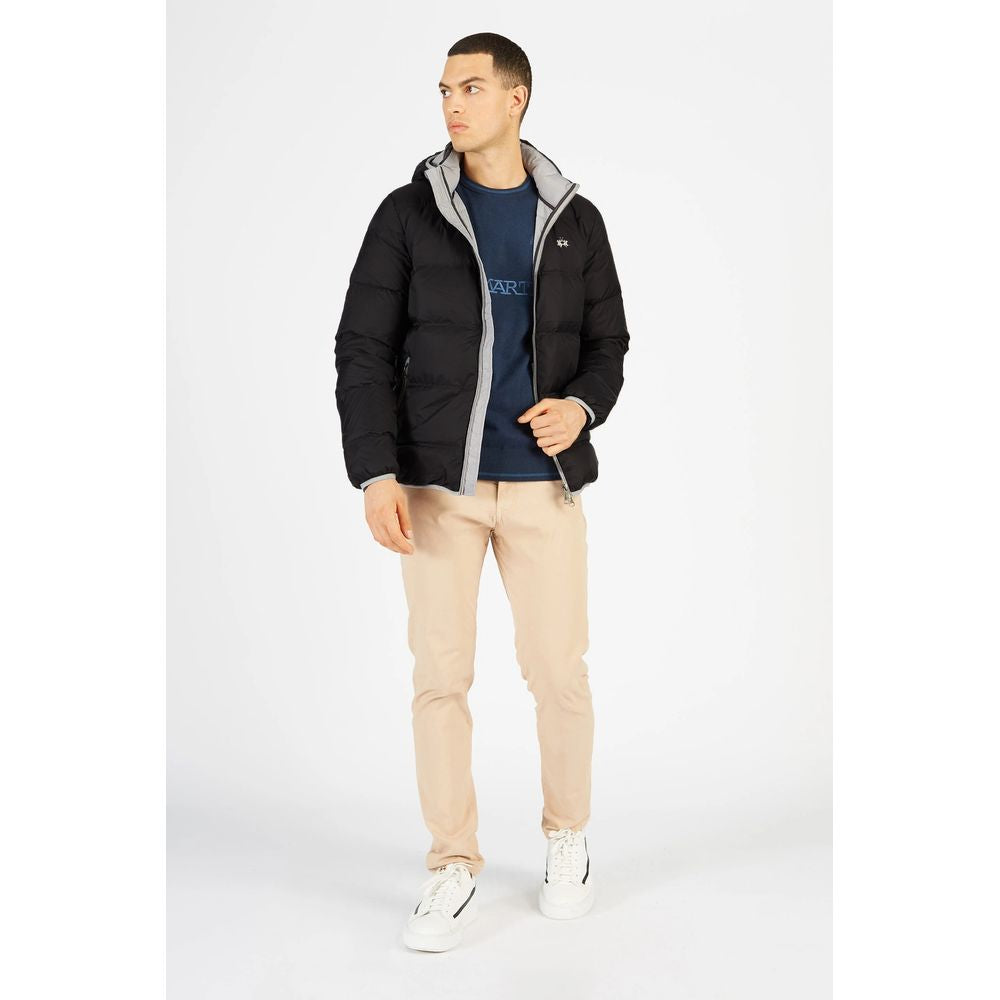 Schwarze Nylon-Herrenjacke
