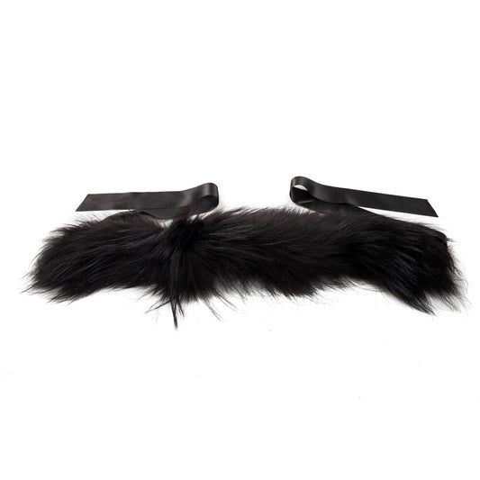 Schwarzer Waschbärpelz Damen Halswärmer