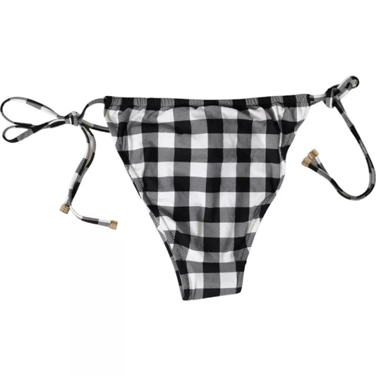 Schwarz Weiß Karierte Bademode Beachwear Bottom Bikini