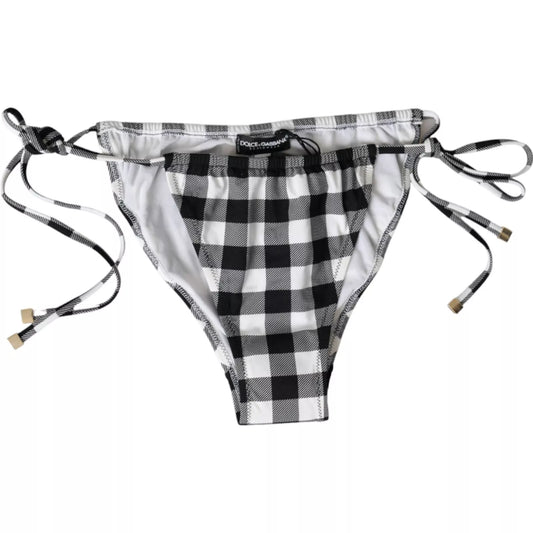 Schwarz Weiß Karierte Bademode Beachwear Bottom Bikini