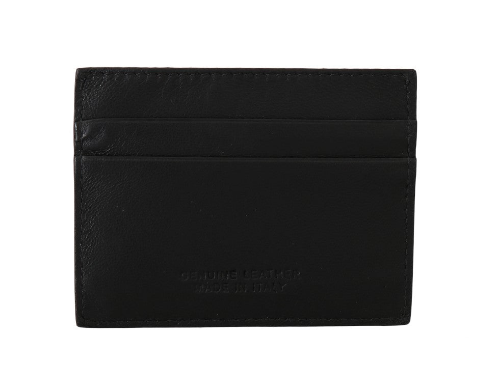 Schwarzes Kartenetui aus Leder