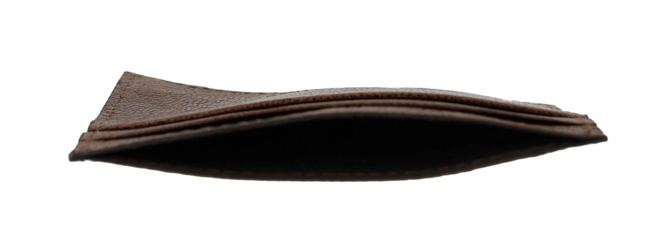 Braune Leder-Kartenetui-Geldbörse