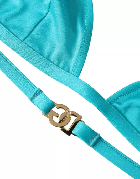 Blau Grün Neckholder DG Logo Bademode Beachwear Bikini Top