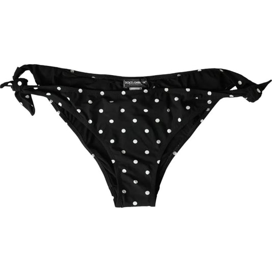Schwarzer gepunkteter Bademode-Bikini