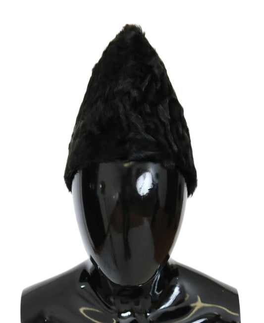 Schwarze Xiangao-Lammfellmütze