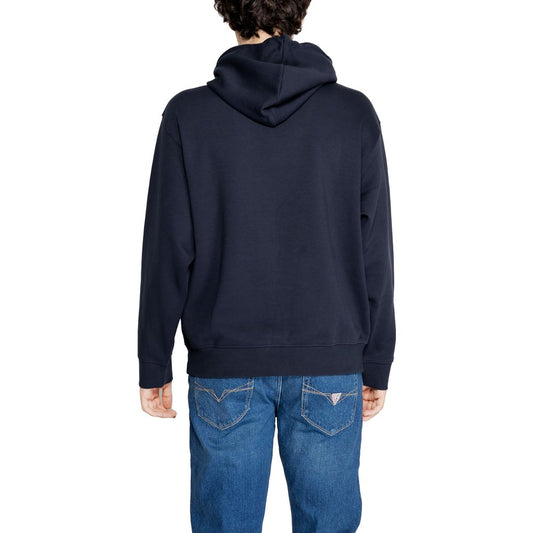 Blauer Kapuzenpullover aus Baumwolle