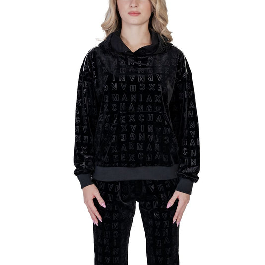 Schwarzer Polyester-Kapuzenpullover