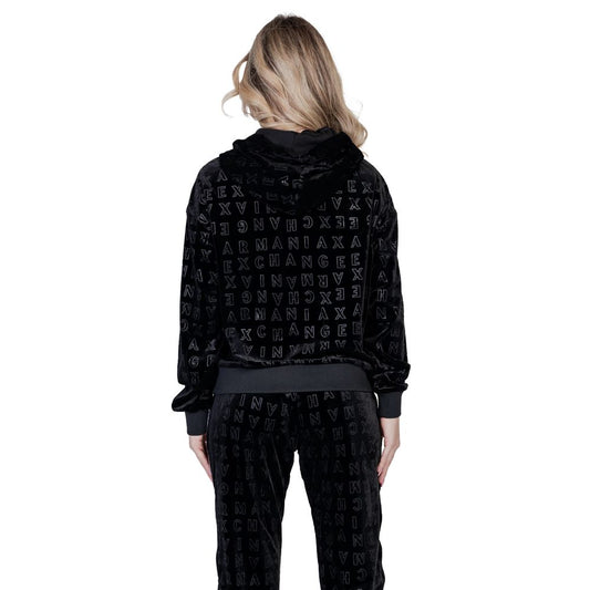 Schwarzer Polyester-Kapuzenpullover