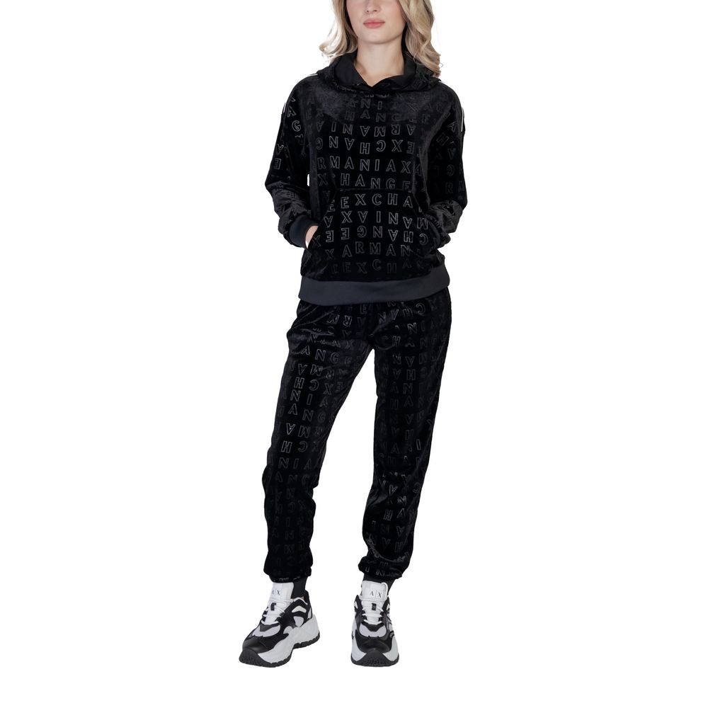 Schwarzer Polyester-Kapuzenpullover