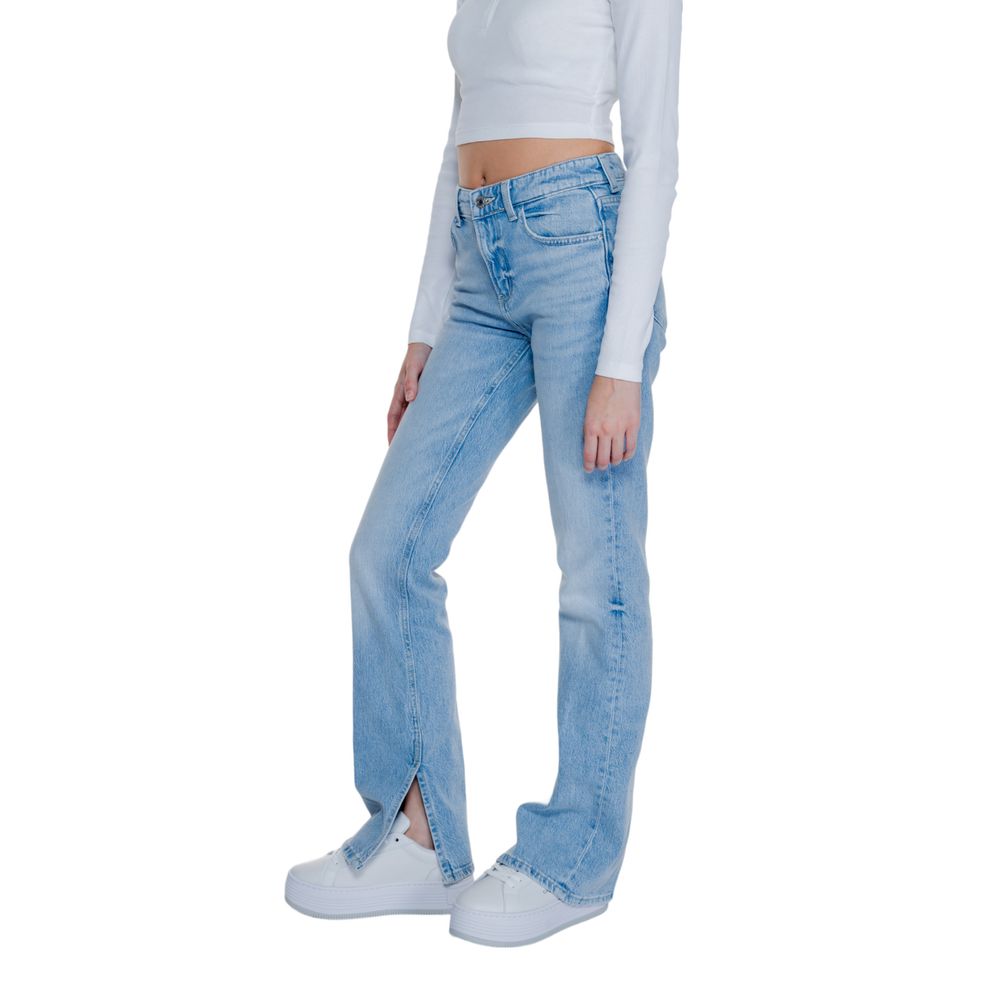 Hellblaue Mom-Jeans aus Baumwolle
