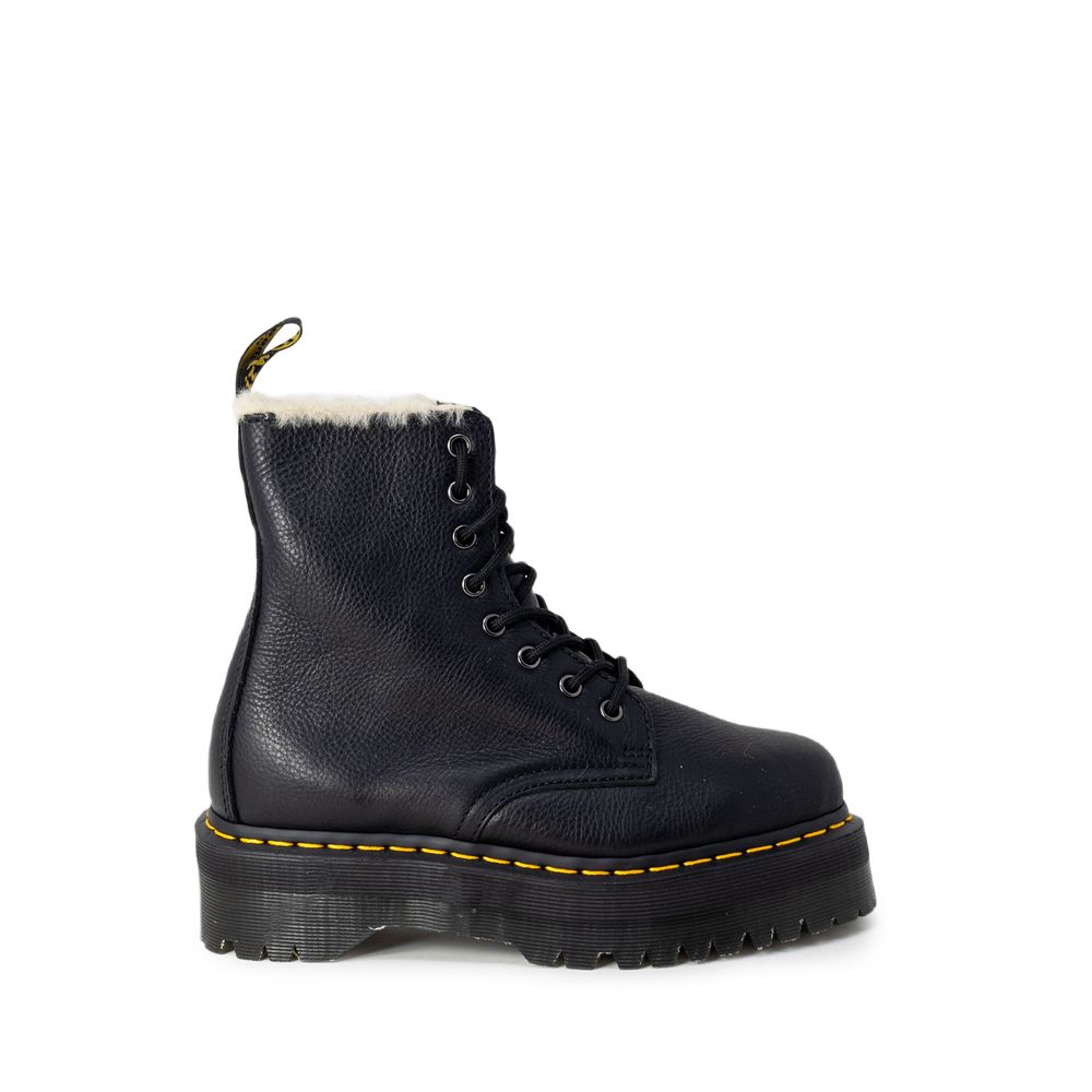 Schwarzer Lederstiefel