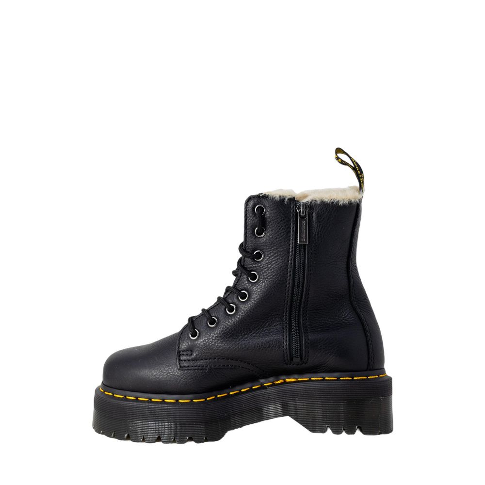 Schwarzer Lederstiefel