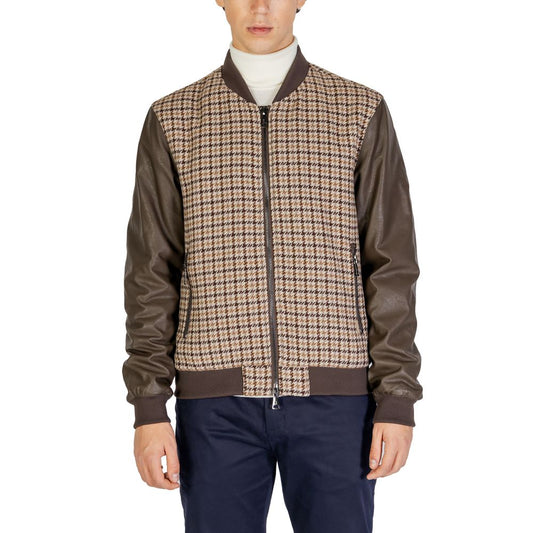 Brown Polyester Jackets & Coat