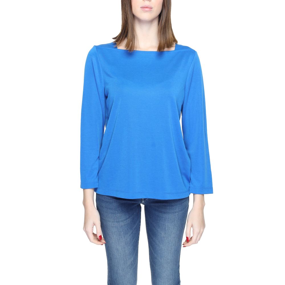 Blaues Langarmshirt aus Modal