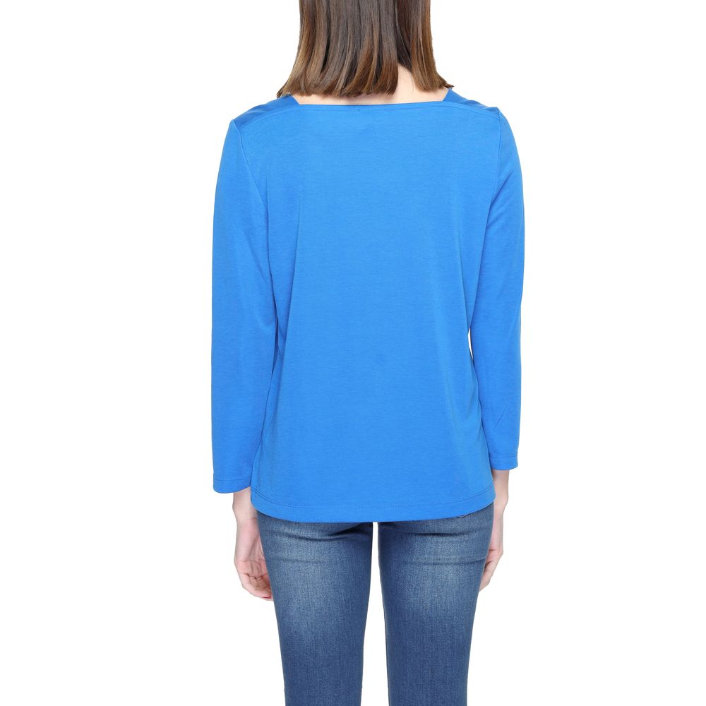 Blaues Langarmshirt aus Modal