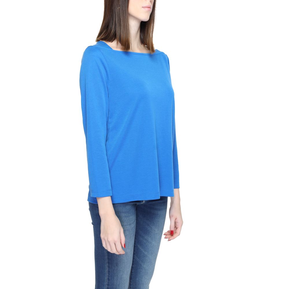 Blaues Langarmshirt aus Modal