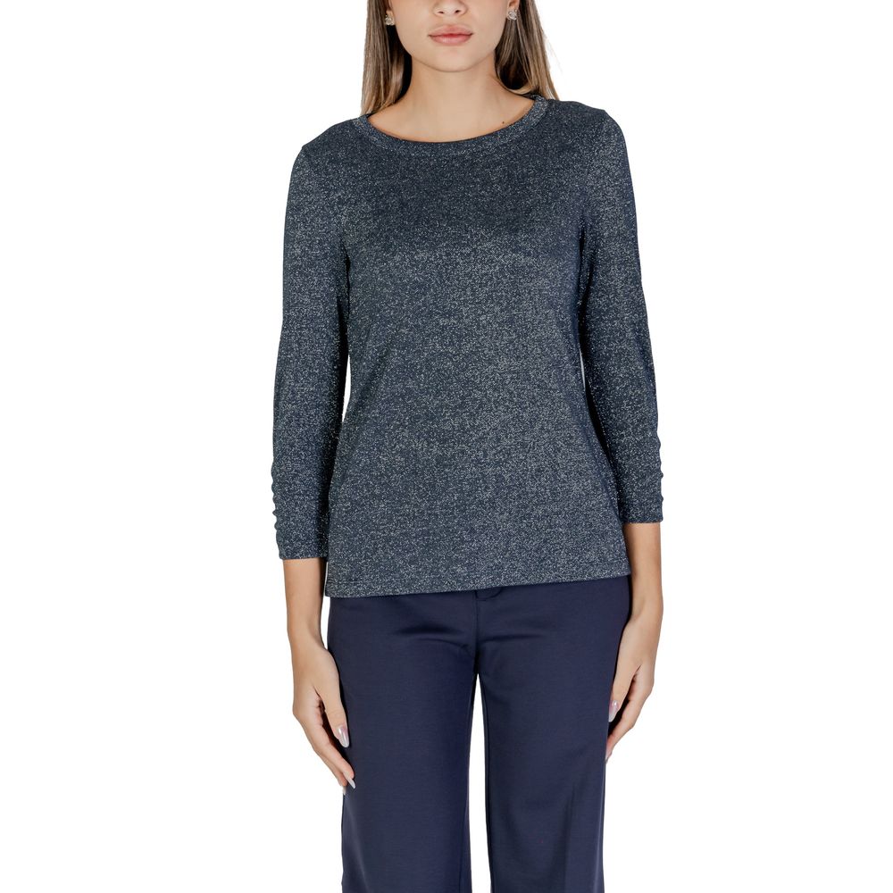 Blaues Langarmshirt aus Polyester