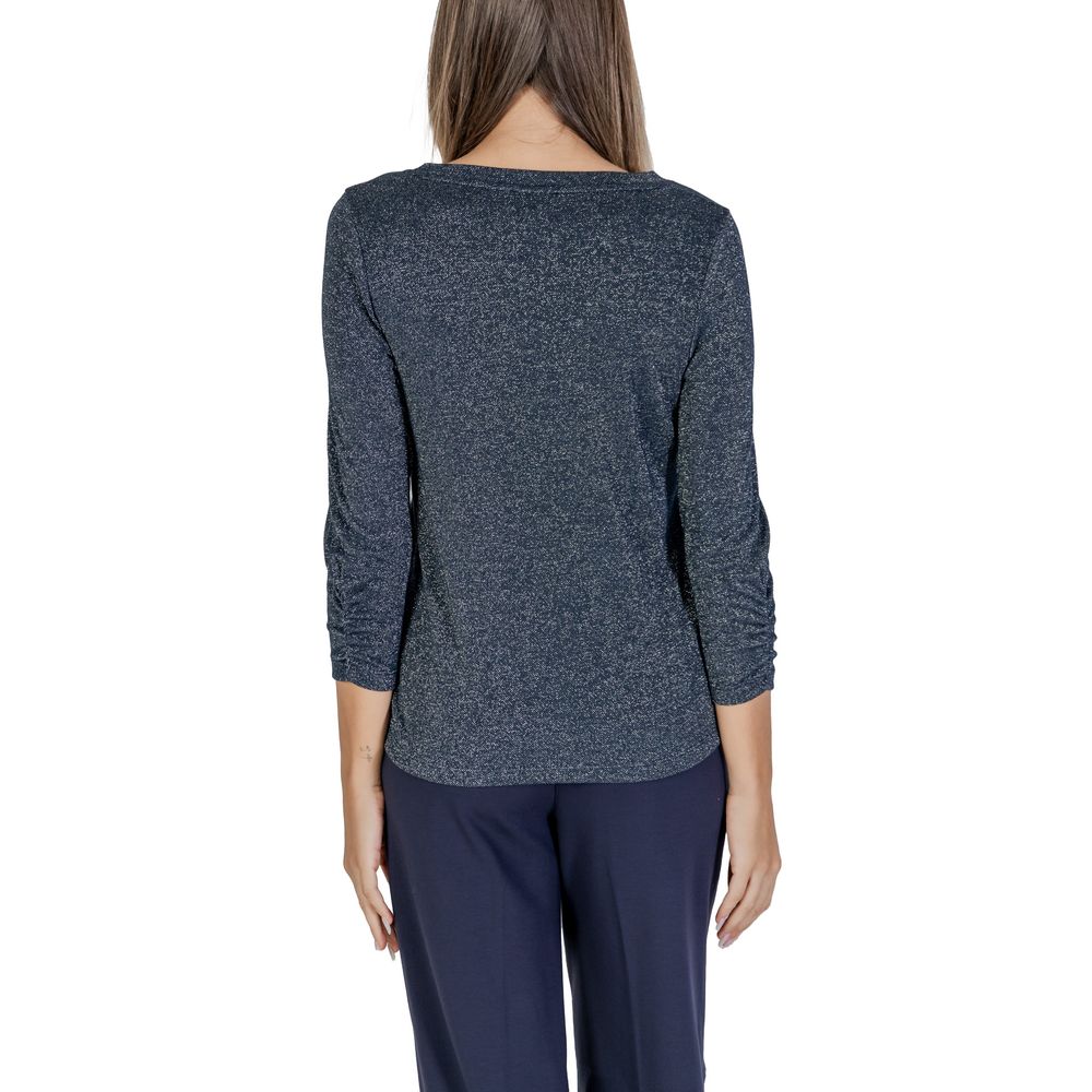 Blaues Langarmshirt aus Polyester