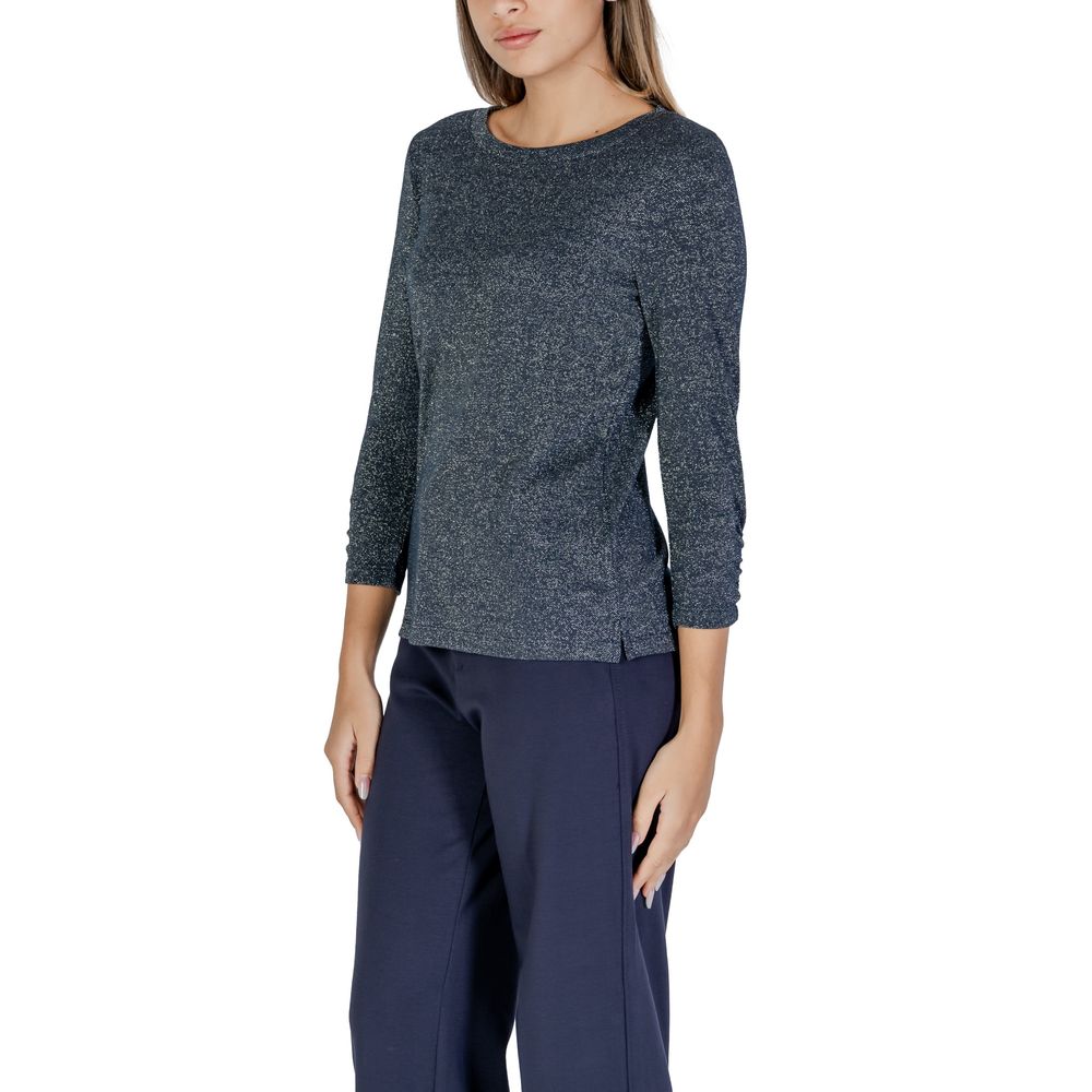 Blaues Langarmshirt aus Polyester