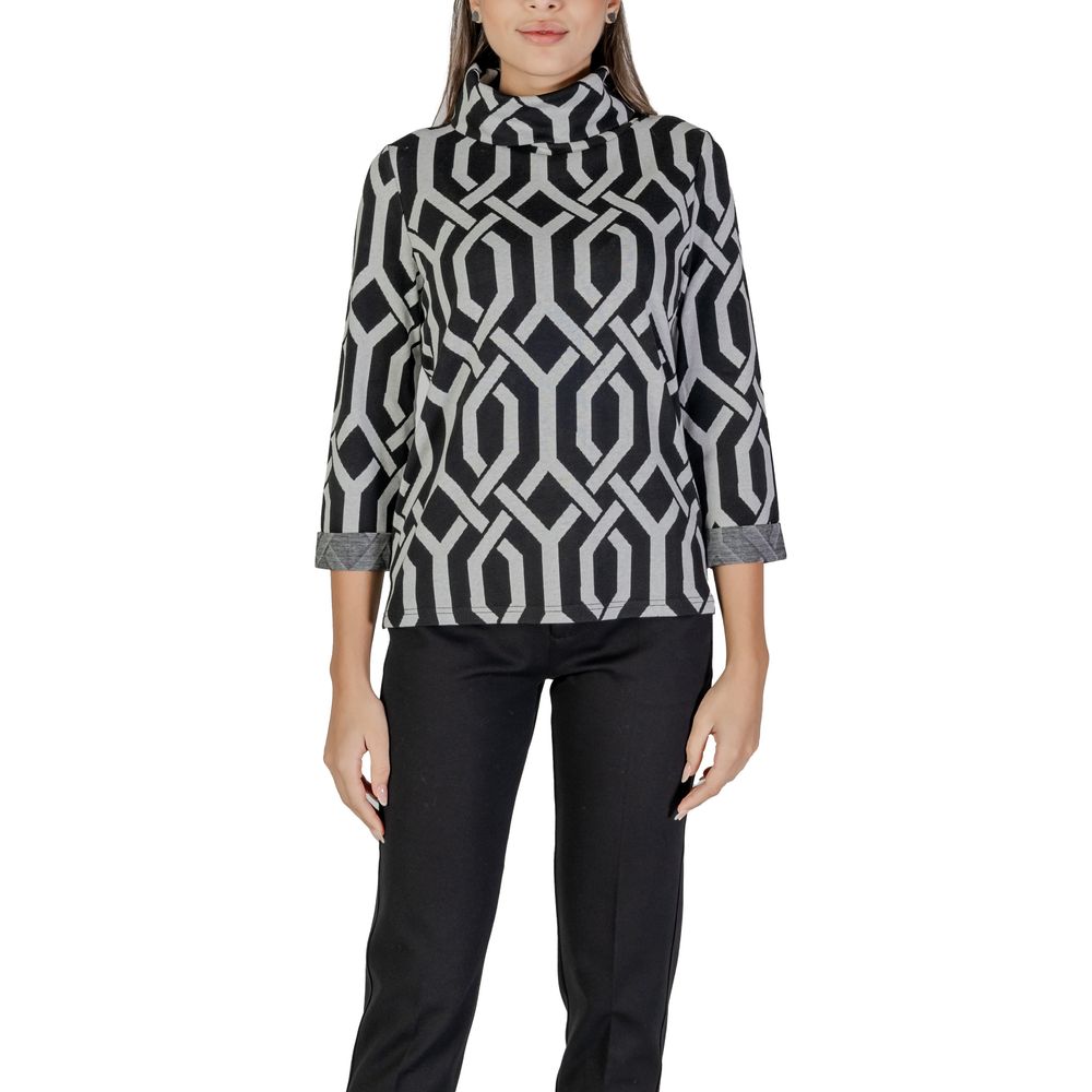 Schwarzer Polyesterpullover