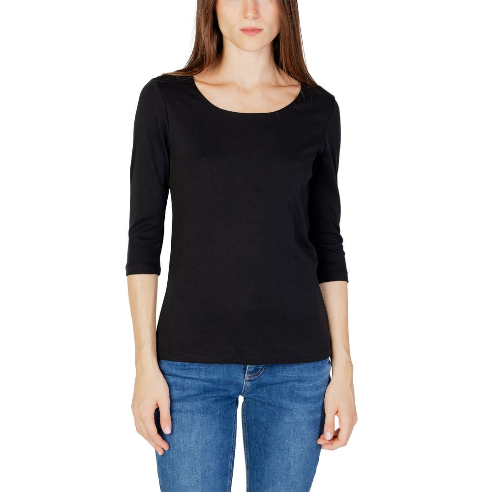 Schwarzes Langarmshirt aus Baumwolle