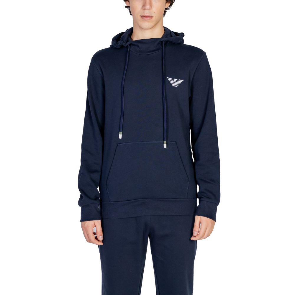 Blauer Kapuzenpullover aus Baumwolle