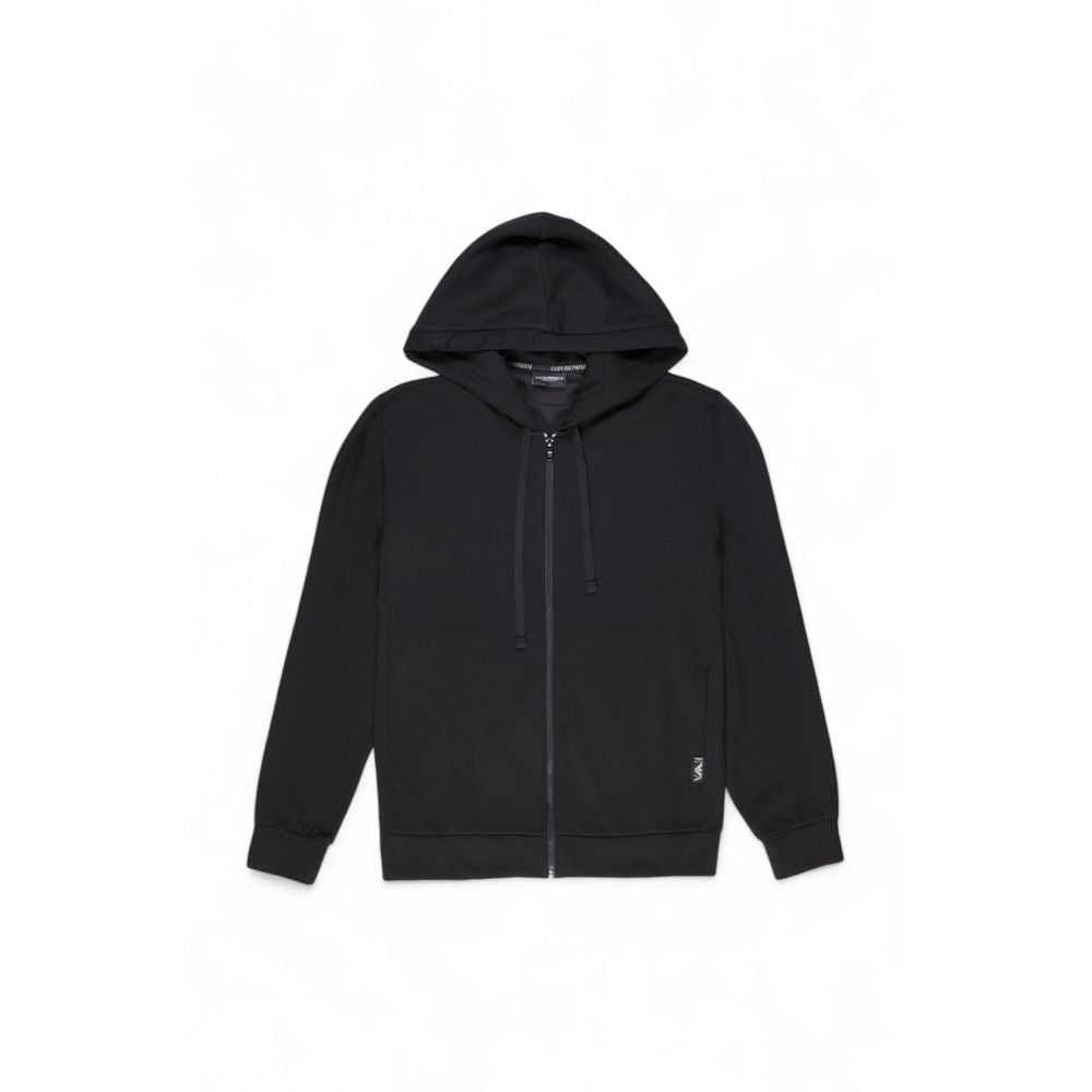 Schwarzer Polyester-Kapuzenpullover