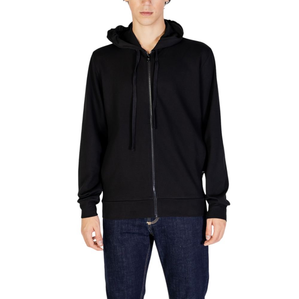 Schwarzer Polyester-Kapuzenpullover