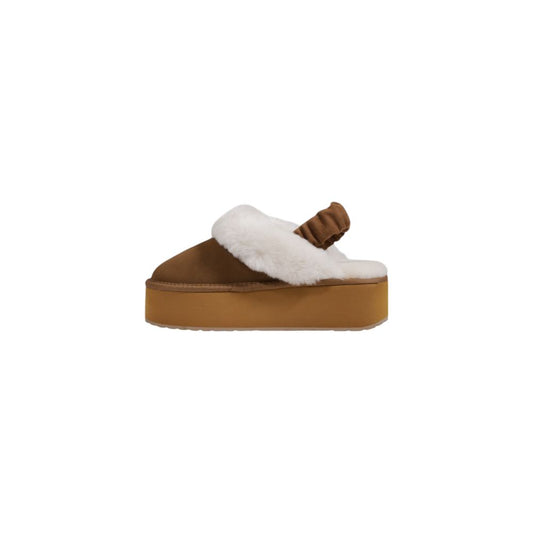 Beige Suede Leather Platform