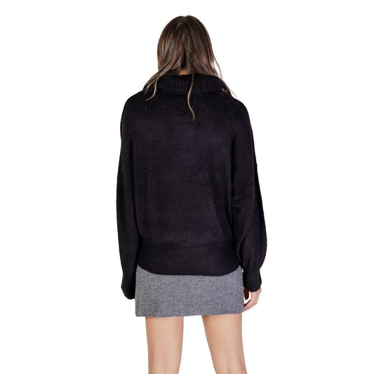 Black Marabou Turtleneck