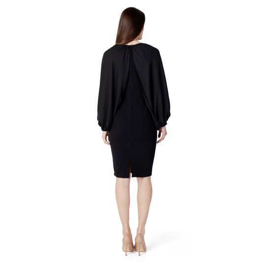 Schwarz Polyester Lang
