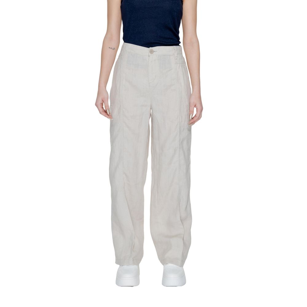 Beige Leinenhose