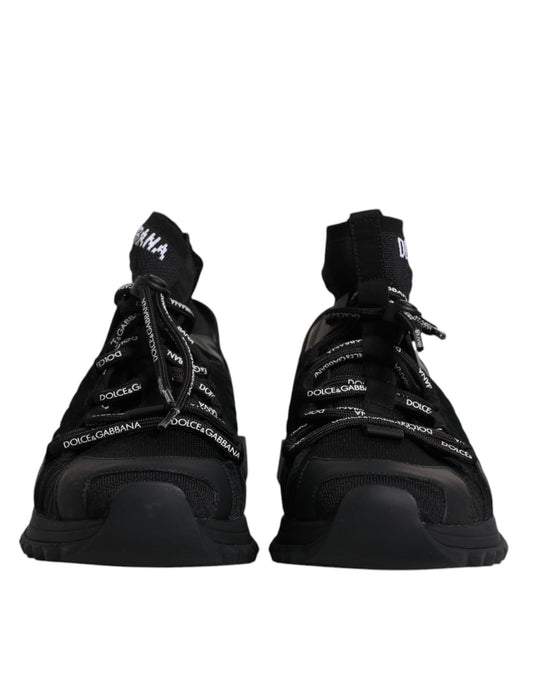 Schwarze Sorrento Logo Herren Sneakers Socken Schuhe