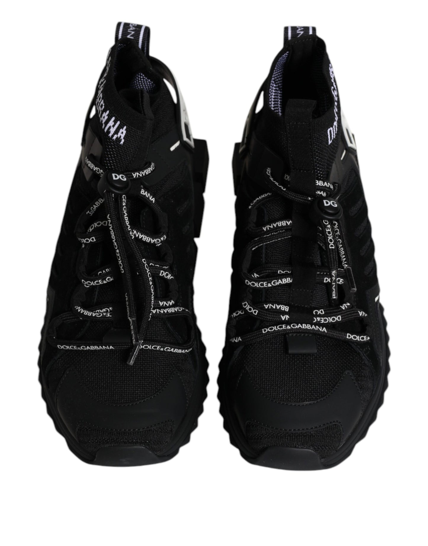 Schwarze Sorrento Logo Herren Sneakers Socken Schuhe