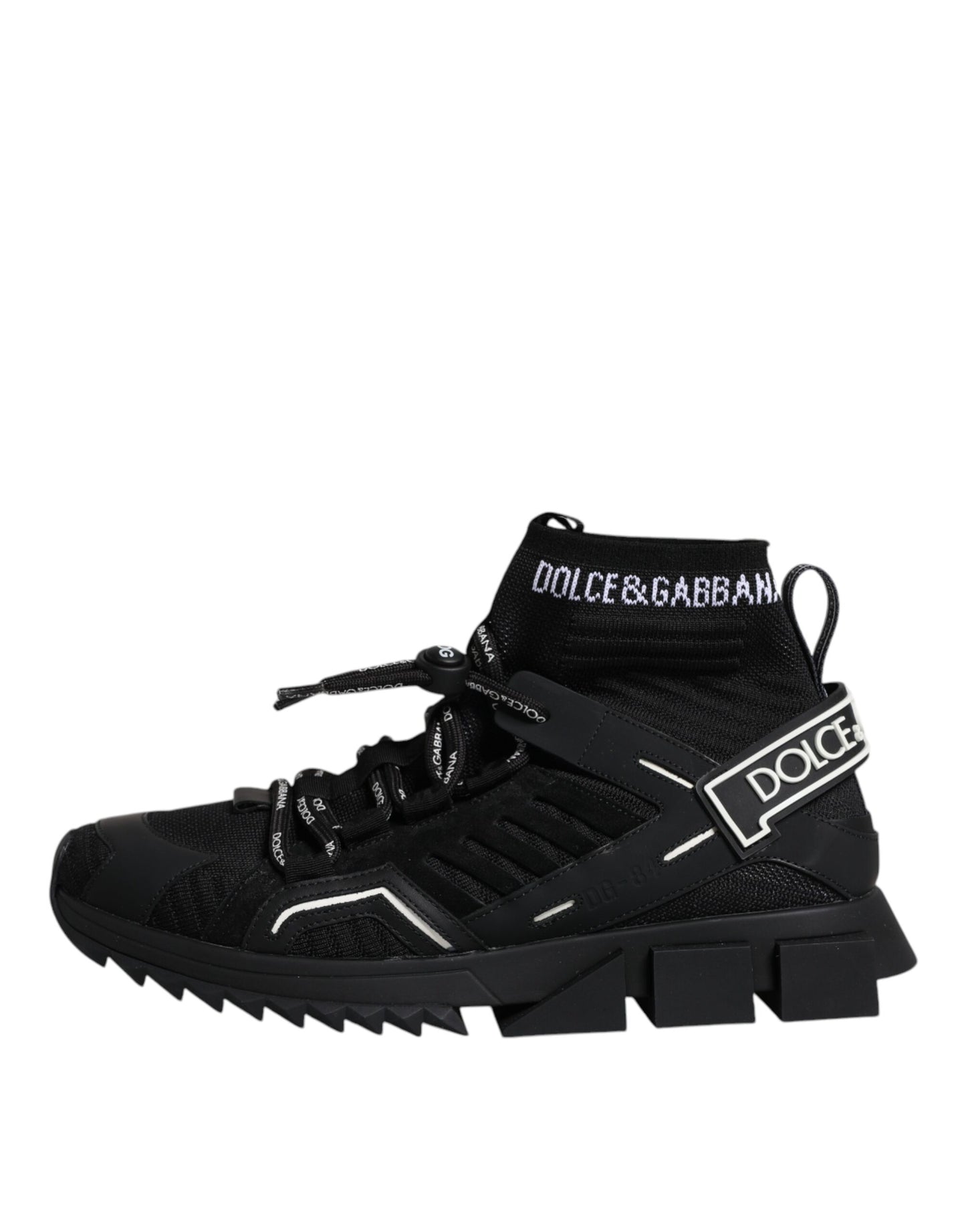 Schwarze Sorrento Logo Herren Sneakers Socken Schuhe