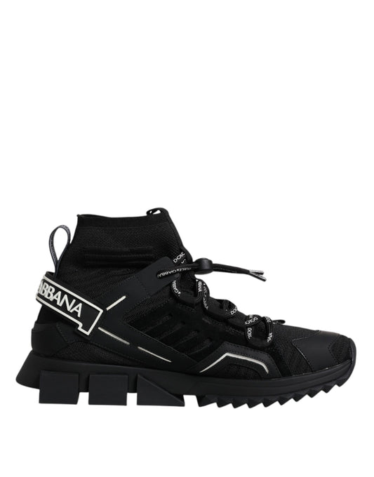 Schwarze Sorrento Logo Herren Sneakers Socken Schuhe