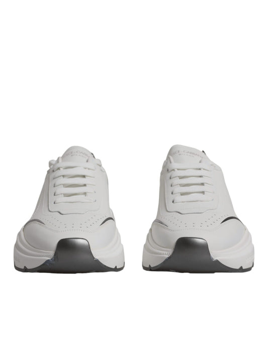 Weiß Silber DAYMASTER Leder Sneakers Schuhe
